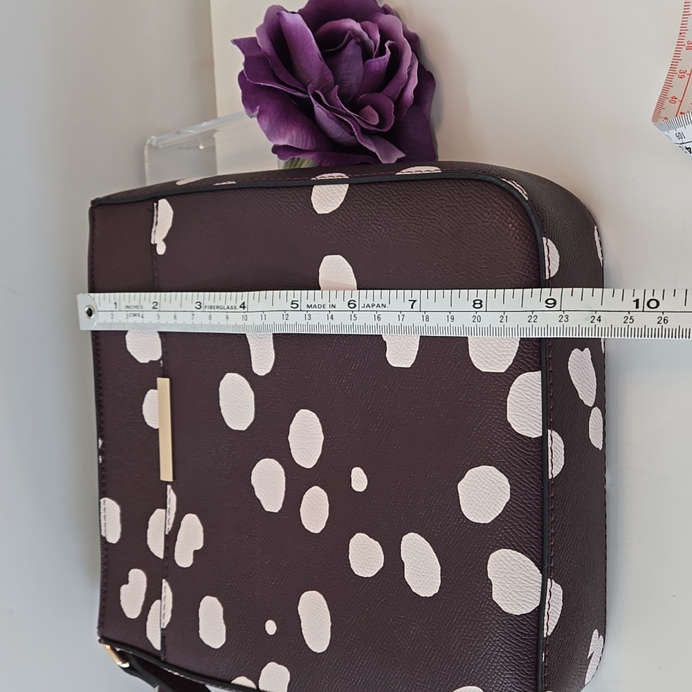 41 Hawthorn Faux Leather Crossbody Bag | Burgundy & Cream, Gold Hardware, NWOT - Picture 9 of 12